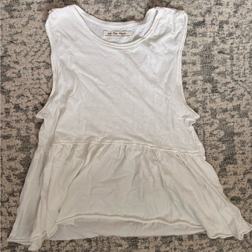 Free People Cream Sleeveless Tank Top